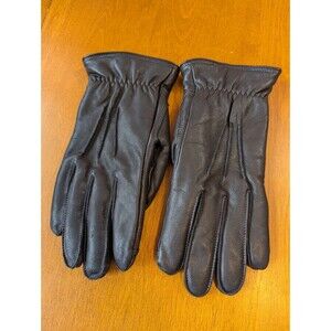 UGG Leather Gloves Mens Black Genuine Leather Faux Fur Lined Size Large L/G NWOT